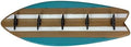 Things2Die4 Surfboard Wall Hook Rack, 28 Inch Wood and Metal, 5 Cleat Hooks by Things2Die4