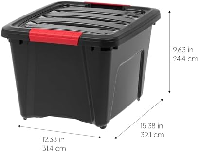 IRIS USA 6-Pack 19 Quart Storage Bins with Lids, Black - Image 2