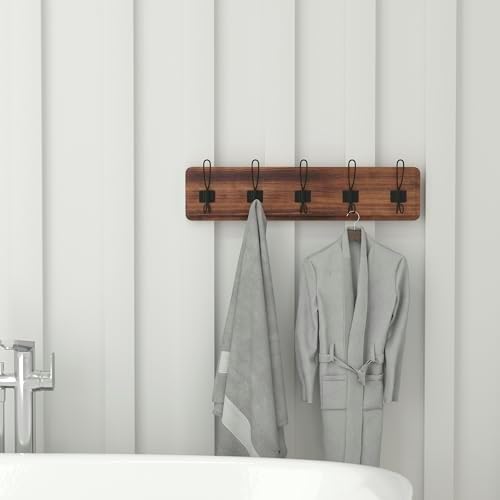 Flash Furniture 24" Wall Mounted Storage Rack, Rustic Brown - Image 5