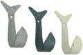 Zeckos Set of 3 Flipping Fish Wall Hooks, 4 Inch Blue Gray White Cast Iron by Zeckos