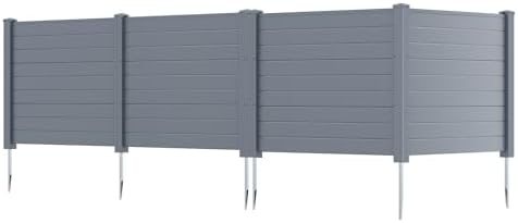 GIANTEX No-Dig Air Conditioner Fence, 4 Panels, 48''W x 36''H, Gray by Giantex