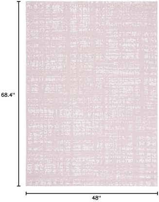 SAFAVIEH Courtyard Collection 4' x 5'7" Pink/Ivory CY8451 Indoor/ Outdoor Waterproof Easy Cleaning Patio Backyard Mudroom Accent Rug - Image 2