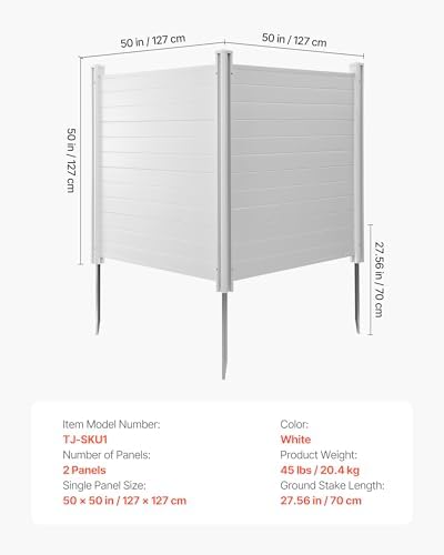 VEVOR Outdoor Privacy Screens 50" W x 50" H 2-Panel Air Conditioner Fence - Image 7