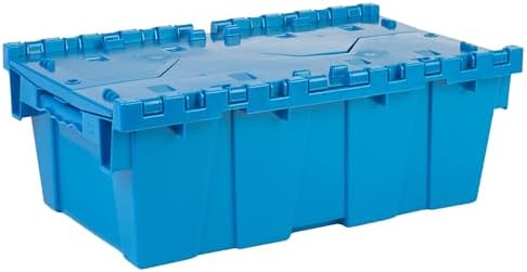 HE HUDSON EXCHANGE 19.6x11.6x7.3” (5 Pack, 3.7 Gallon) Tote with Attached Lid, Blue - Image 3