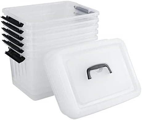 Kekow 6-Pack 10 L Plastic Storage Boxes, Clear Plastic Storage Bins with Lids - Image 7