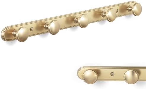 Goo-Ki 1 Pack Champagne Bronze Coat Rack Wall Mount Heavy Duty, Towel Rack Zinc Alloy Coat Hooks Wall Mounted for Bag Hat Clothes Scarf by Home