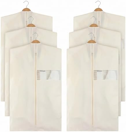 Aliceset 6 Pcs 43 Inches Cotton Garment Bags for Hanging Clothes by Aliceset