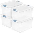 Sterilite Latching Box with Lids for Home and Office, 64 Quart, 4-Pack by Sterilite