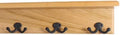 PegandRail Solid Cherry Shelf Coat Rack with Aged Bronze Double Style Hooks - Made in The USA (Natural, 16" with 3 Hooks) by PEG+AND+RAIL