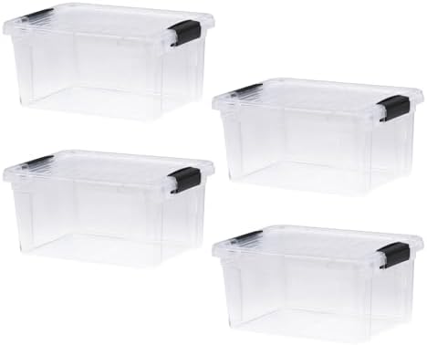 Superio 6.6 Quart Clear Plastic Storage Boxes with Lids, Stackable Organizer Containers, BPA-Free Storage Bins for Home, Office, School & Dorm, 4 Pack by Superio