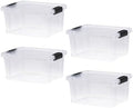 Superio 6.6 Quart Clear Plastic Storage Boxes with Lids, Stackable Organizer Containers, BPA-Free Storage Bins for Home, Office, School & Dorm, 4 Pack by Superio