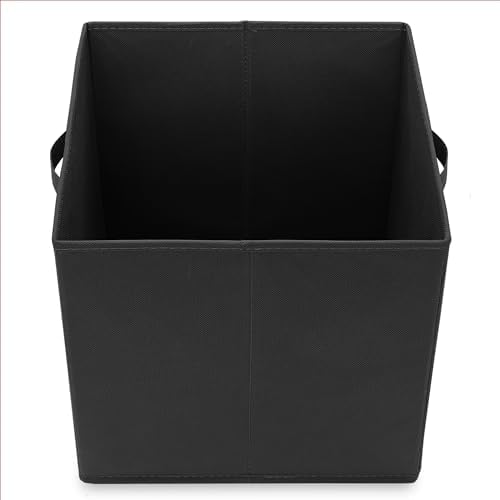 Casafield Set of 12 Collapsible Fabric Cube Storage Bins, Black - 13" Foldable Cloth Baskets for Shelves, Cubby Organizers & More - Image 4