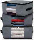 Covers & All Storage Bags, 90 litres Large size Space Saver bags Heavy Duty Storage Organizer Multipurpose, 12 Oz Waterproof UV-Resistant & Tear-Proof (Pack of 3, Grey) by CoversAll