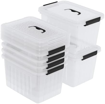 12 Quart Plastic Storage Bins with Lids, Plastic Storage Box, 6 Packs - Image 7