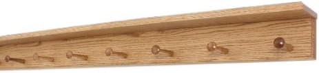 Oak Shaker Peg Rack with 4 inch Shelf (Cherry, 41" with 7 pegs) by PEG+AND+RAIL