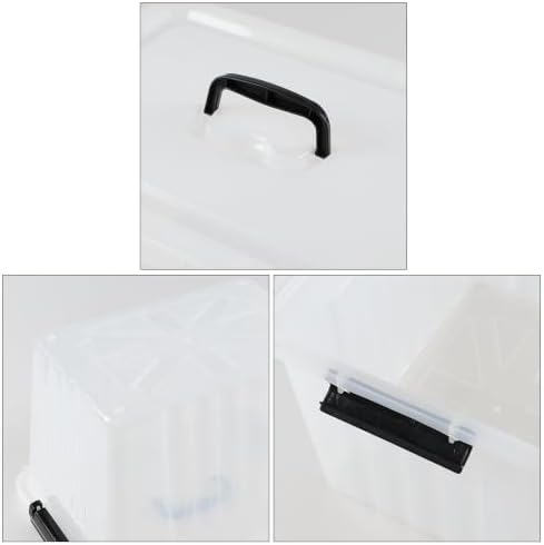 18 Quart Clear Storage Latching Bin with Lids, Plastic Box with Lid and Handles, 4 Packs - Image 3