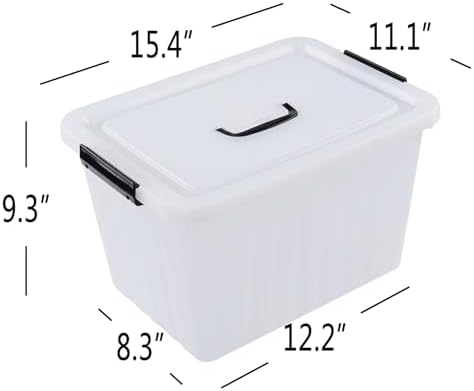 Wekioger 22 Quart Plastic Latching Container Box with Lid, Set of 4, Clear - Image 2