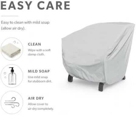 Treasure Garden X-Large Lounge Chair Cover, 300D Polyester Outdoor Deep Seating Chair Cover, Water Resistant, UPF50+ UV Protection, Elastic Hem, Spring Cinch Lock, Built-in Pouch & Storage Bag - Image 7