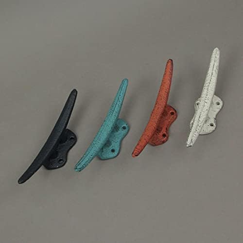 Zeckos Set of 4 Boat Cleat Wall Hooks, 5.75 Inch Tall Coastal Coral - Image 4