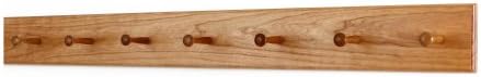 Cherry Shaker Peg Rack 4.5" Extra Wide (Cherry, 41" x 4.5" with 7 pegs) by PEG+AND+RAIL