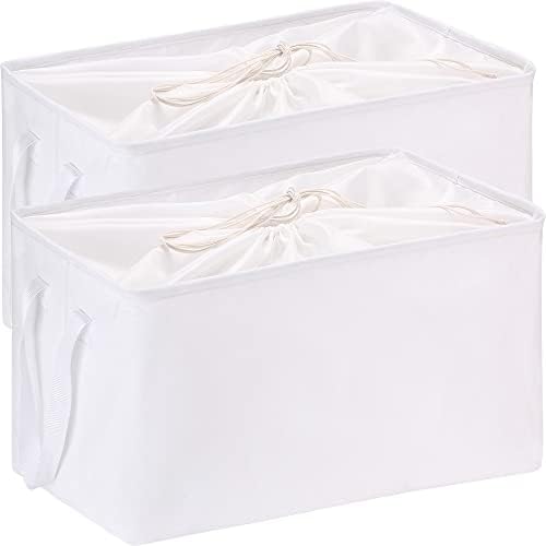 Hinwo 102L XXL Canvas Storage Bin with Lid and Handles, 2-Pack by Hinwo