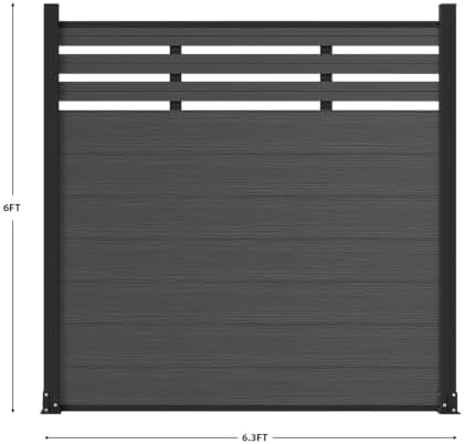 6x6 FT Wood Composite Privacy Fence Panel,Semi-Enclosed Outdoor AC Unit Cover,Trash Can Barrier | Weatherproof, Easy Installation, Durable Composite Fencing (Silver Gray with 2 Posts) - Image 3