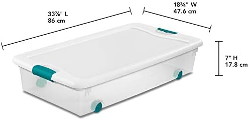 Sterilite Wheeled Latching Box w/ Lids for Home & Office, 56 Quart, 4-Pack - Image 2