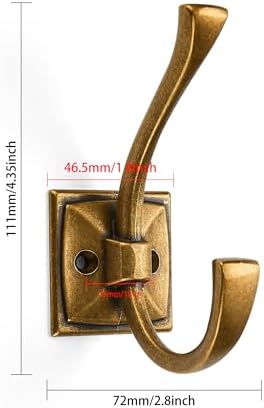 khtumeware Vintage Wall Hooks,10 Pack Coat Hooks Hardware Towel Hooks for Hanging Coats Antique Brass Robe Hooks Wall Mounted with Screws for Key, Towel, Bags, Cup. - Image 2