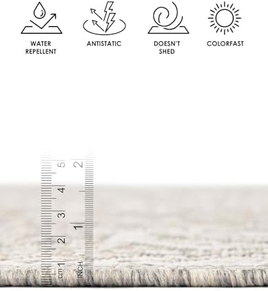 Rugs.com - Outdoor Aztec Rug – 5' 3 x 7' 1 Light Gray Indoor/Outdoor Rug – Washable, Stain-Resistant for Patios, Decks, and Porches - Image 7