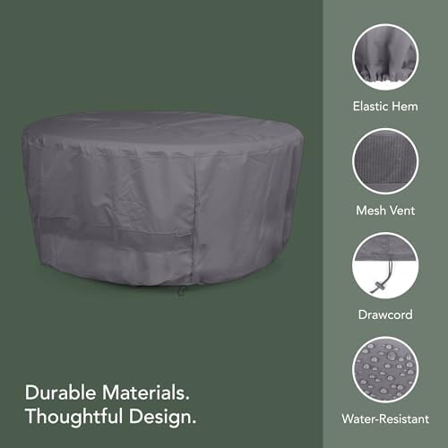 Covermates Elite Round Dining Table Cover, 54D x 25H Charcoal - Image 4