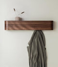 Kazai. Wall-Mounted Coat Rack 'Toke' - Modern Design Coat Rack with Hidden Wall Hooks - Solid Wood Veneer Panel Coat Hanger - Walnut by KAZAI