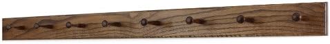 Solid Oak Shaker Peg Rack Made in The USA - Walnut Stain 58 x 3.5 Inches with 10 Pegs by PEG+AND+RAIL