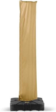 Deconk Patio Cantilever Umbrella Cover Outdoor Offset umbrellas Covers with Zipper and Rod UV Resistant Waterproof for Pool Deck Garden, Khaki - Image 7