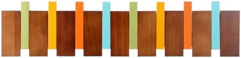 Youyole 8 Hook Wood Coat Rack Wall Mount Mid Century Modern Wooden Coat Hooks Colorful Heavy Duty Long Flip Down Piano Hat Rack for Hanging Coats Keys Hats Robe Towels Home - Image 2