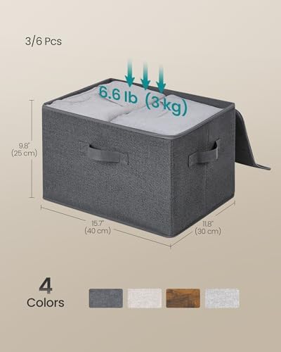 SONGMICS Set of 6 Storage Bins with Zipper Lids, 31 Quart Storage Boxes - Image 6
