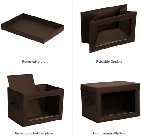 Homsorout Brown Fabric Storage Bins with Lids - 6 Pack Modern Lidded-Home Storage Bins, 14 Inch. - Perfect for Clothes, Books, CD, Office Supplies - Image 7