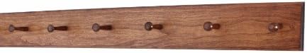 Cherry Shaker Peg Rack 4.5" Extra Wide (Mahogany, 35" x 4.5" with 6 pegs) by PEG+AND+RAIL