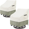 Outdoor Swivel Lounge Chair Cover 2 Pack,(35 W x 37 D x 38.5 H inches)100% Waterproof Heavy Duty Outdoor Chair Covers,Patio Furniture Cover for Swivel Patio Chair,Beige by LSongSKY