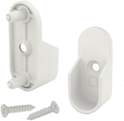 CUSTOM CUT - Oval Closet Rod | Up to 48" | Rear Pin Wall Brackets | Gloss White - Image 2
