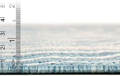 Unique Loom Outdoor Modern Collection Area Rug - Pool (5' 1" x 8' Rectangle, Light Aqua/ Blue) - Image 3