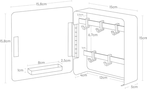 YAMAZAKI Home Tower Square Magnetic Key Cabinet - Keychain Holder Organizer - Steel - Image 3
