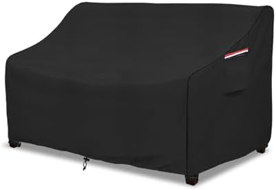 Okcool Heavy Duty Patio Sofa Cover, 100% Waterproof 3-Seater Outdoor Sofa Cover Fits up to 76W x 32.5D x 33H Inches, Lawn Patio Furniture Covers,Black by Okcool