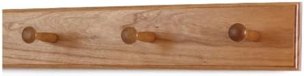 Solid Cherry Shaker Peg Racks (Cherry, 18" x 3.5" with 3 pegs) by PEG+AND+RAIL
