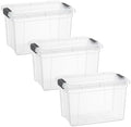 Superio 4.75 Quart Clear Plastic Storage Boxes with Lids, Stackable Organizer Containers, BPA-Free Storage Bins for Home, Office, School & Dorm, 3 Pack by Superio