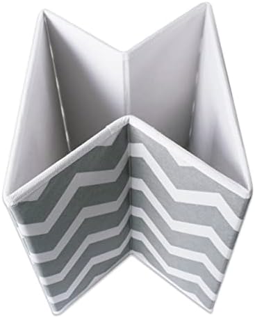 DII Non Woven Polyester Storage Bin, Chevron, Gray, Large Set of 2 - Image 2