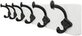 WEBI Rustic Coat Rack Wall Mount,24" Long 6 Cast Iron Coat Hooks Wall Mounted,Heavy Duty Farmhouse Wood Coat Hanger Wall Antique Vintage Hooks for Hanging Jacket,Clothes,Backpack,Black on White by WEBI