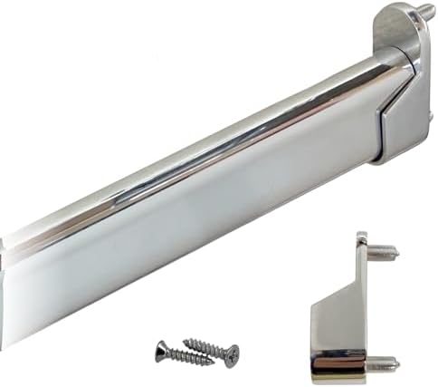 CUSTOM CUT - Oval Closet Rod | Up to 48" | Rear Pin Wall Brackets | Polished Chrome by Desunia