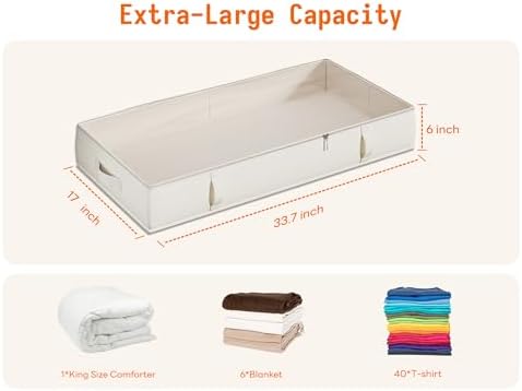 Side-Supported Under Bed Storage Containers, 8 Inch 80L Clothes Storage Bin - Image 5
