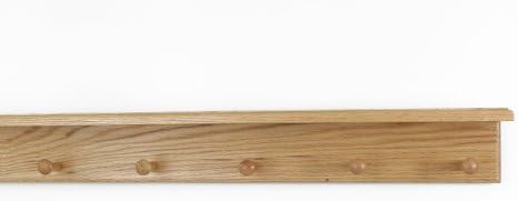 Oak Shaker Peg Rack with Shelf (Natural, 29" with 5 pegs) by PEG+AND+RAIL