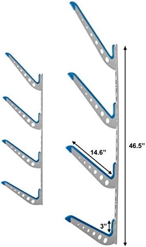 StoreYourBoard Adjustable Water Ski Wall Storage Rack, Holds 4 Sets of Skis, Garage Home Boathouse Organizer - Image 4